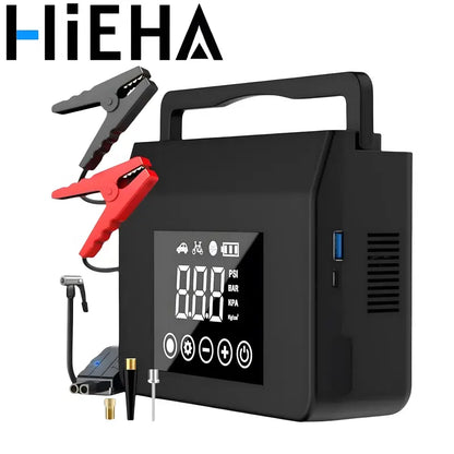 🧰 3-in-1 4000A Car Jump Starter | 150PSI Air Compressor | 15000mAh Power Bank with LED Light