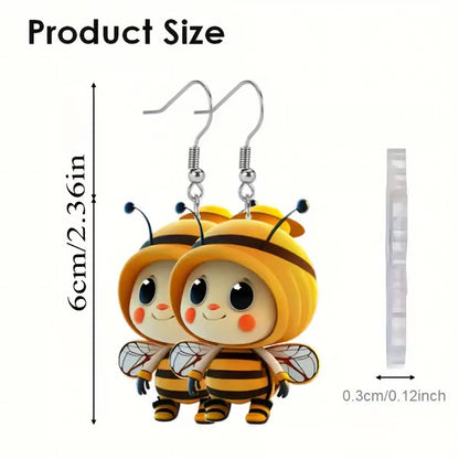 🌻Cute Sunflower & Bee Acrylic Earrings🐝