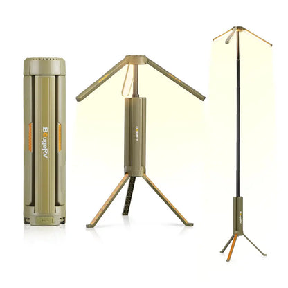 BougeRV 15600mAh Rechargeable Camping Light – Portable Outdoor Lantern with Stretchable Tripod for Camping, Hiking & Emergencies