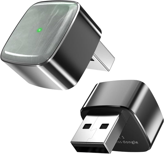 Mini Wireless Carplay Adapter for iPhone &Android Auto with Extension Cable Type C Caplay Wireless Adapter,Plug & Play Easy and Stable Connection Carplay for Apple & Android Auto