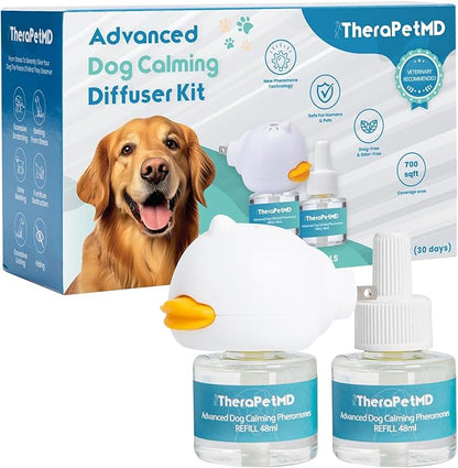 TheraPet MD Dog Calming Diffuser – Pheromone Diffuser for Anxiety Relief & Behavior Support, 60-Day Refill Kit, Natural Formula