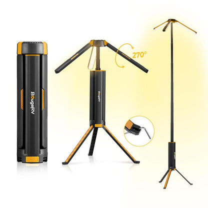 BougeRV 15600mAh Rechargeable Camping Light – Portable Outdoor Lantern with Stretchable Tripod for Camping, Hiking & Emergencies