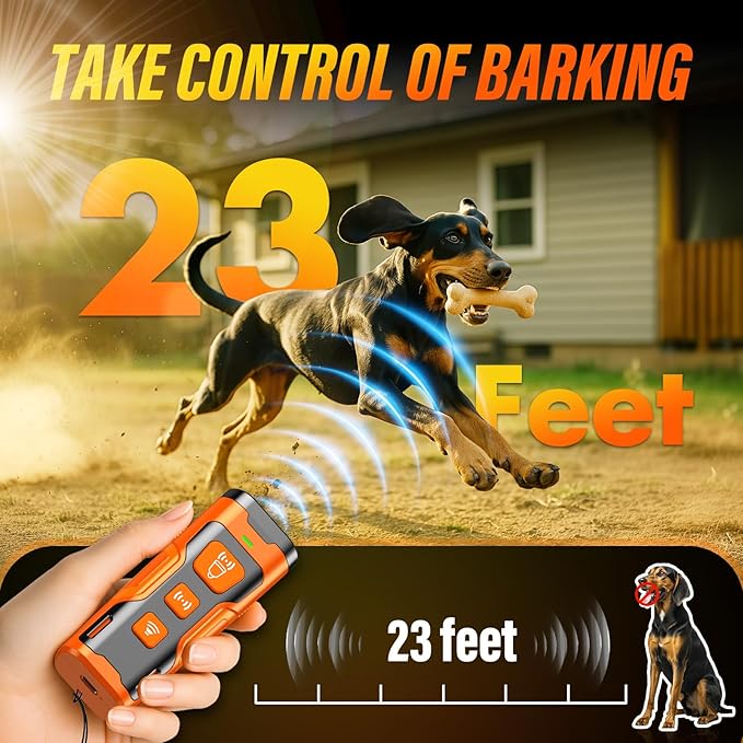 Dog Bark Deterrent Device - 3X Ultrasonic Anti-Barking with 6 Training Modes Say goodbye to excessive barking! 🐾