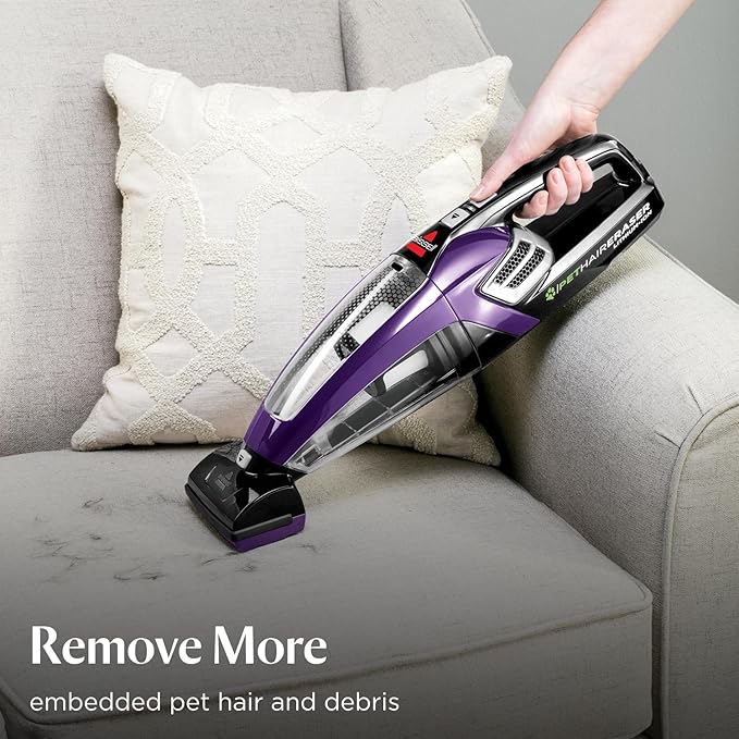 BISSELL Pet Hair Eraser Cordless Hand Vacuum, Lithium Ion, Home, Auto, and Pet Vacuum, Easy-Empty Dirt Bin, Upholstery Tool, Brush Tool, and Crevice Tool Included, 2390A