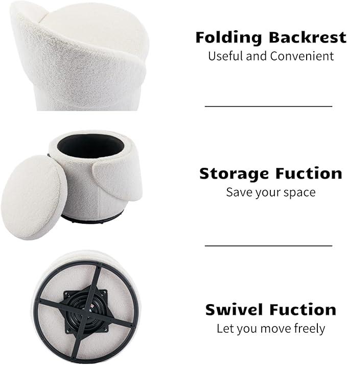 🔥 On Sale Now, Enjoy 50% Off! 🏷️ - 🪑 Chairus 3-in-1 Swivel Vanity Stool – Storage, Seating & Style!
