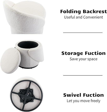 🔥 On Sale Now, Enjoy 50% Off! 🏷️ - 🪑 Chairus 3-in-1 Swivel Vanity Stool – Storage, Seating & Style!