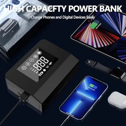 🧰 3-in-1 4000A Car Jump Starter | 150PSI Air Compressor | 15000mAh Power Bank with LED Light