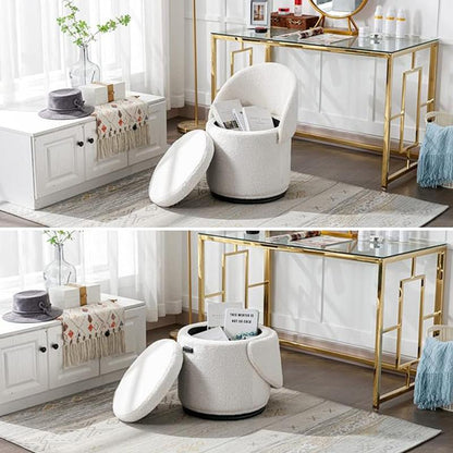 🔥 On Sale Now, Enjoy 50% Off! 🏷️ - 🪑 Chairus 3-in-1 Swivel Vanity Stool – Storage, Seating & Style!