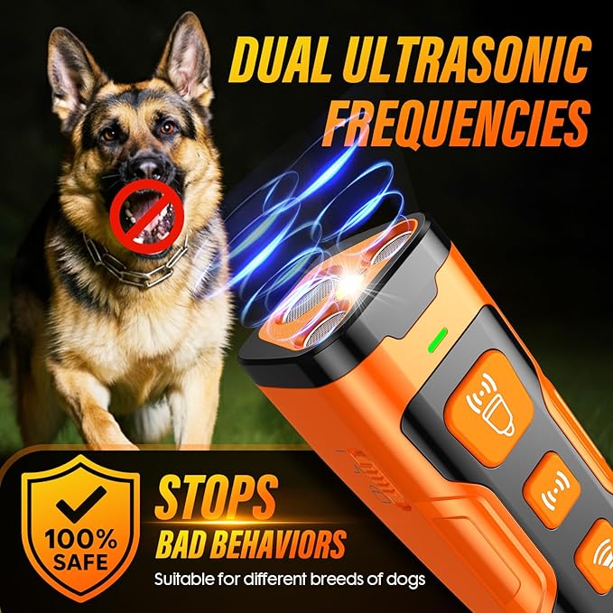 Dog Bark Deterrent Device - 3X Ultrasonic Anti-Barking with 6 Training Modes Say goodbye to excessive barking! 🐾