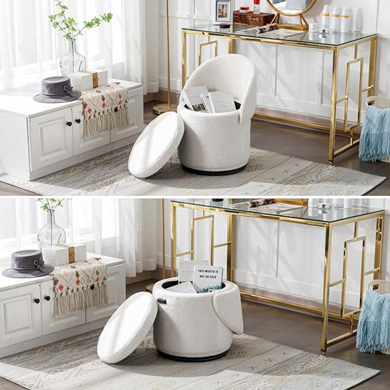 🔥 50% Off! Chairus 3-in-1 Swivel Vanity Stool – Chic Seating with Hidden Storage & Smooth 360° Rotation 🪑