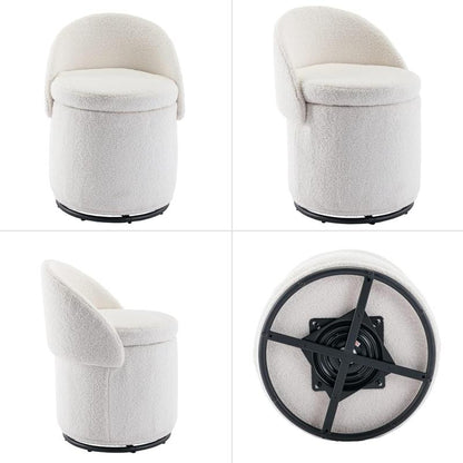 🔥 50% Off! Chairus 3-in-1 Swivel Vanity Stool – Chic Seating with Hidden Storage & Smooth 360° Rotation 🪑