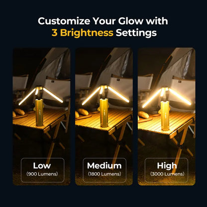 BougeRV 15600mAh Rechargeable Camping Light – Portable Outdoor Lantern with Stretchable Tripod for Camping, Hiking & Emergencies