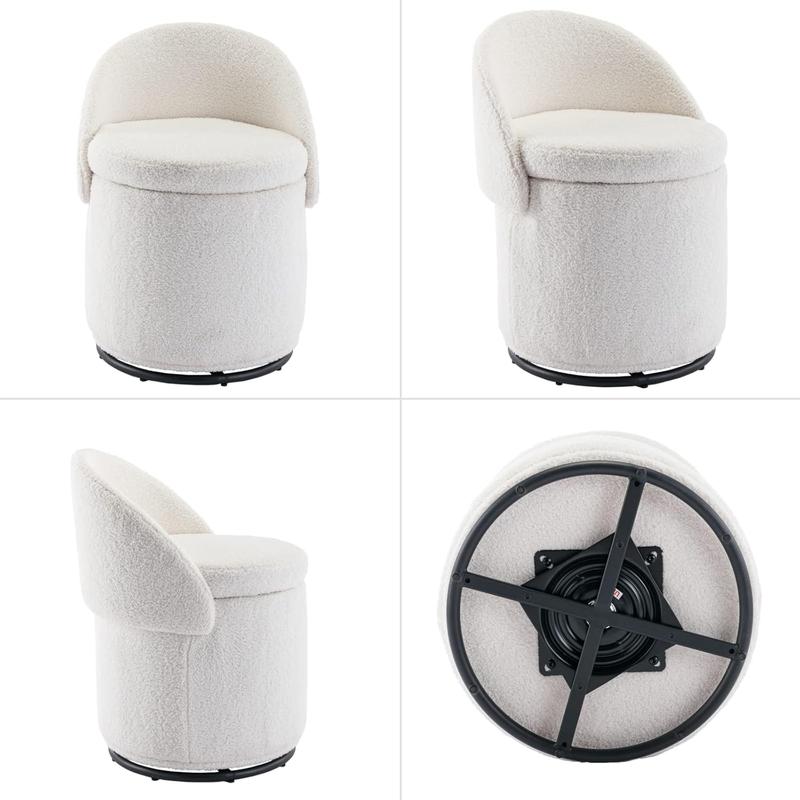 🔥 On Sale Now, Enjoy 50% Off! 🏷️ - 🪑 Chairus 3-in-1 Swivel Vanity Stool – Storage, Seating & Style!