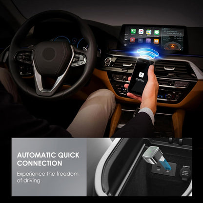 Mini Wireless Carplay Adapter for iPhone &Android Auto with Extension Cable Type C Caplay Wireless Adapter,Plug & Play Easy and Stable Connection Carplay for Apple & Android Auto