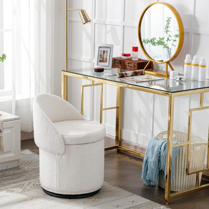 🔥 On Sale Now, Enjoy 50% Off! 🏷️ - 🪑 Chairus 3-in-1 Swivel Vanity Stool – Storage, Seating & Style!
