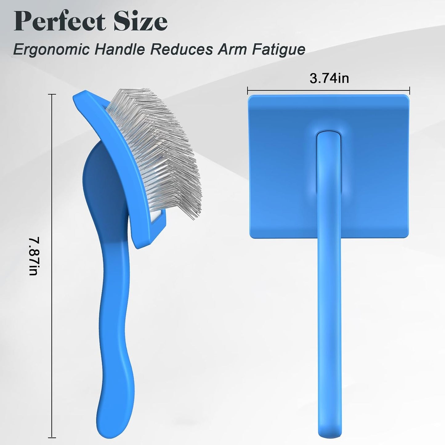 2PCS Slicker Brush for Dogs – Professional Grooming Brush for Goldendoodles, Poodles & Labradoodles with Extra Long Pins to Remove Tangles, Knots & Mats – Large, Blue