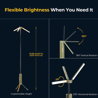 BougeRV 15600mAh Rechargeable Camping Light – Portable Outdoor Lantern with Stretchable Tripod for Camping, Hiking & Emergencies