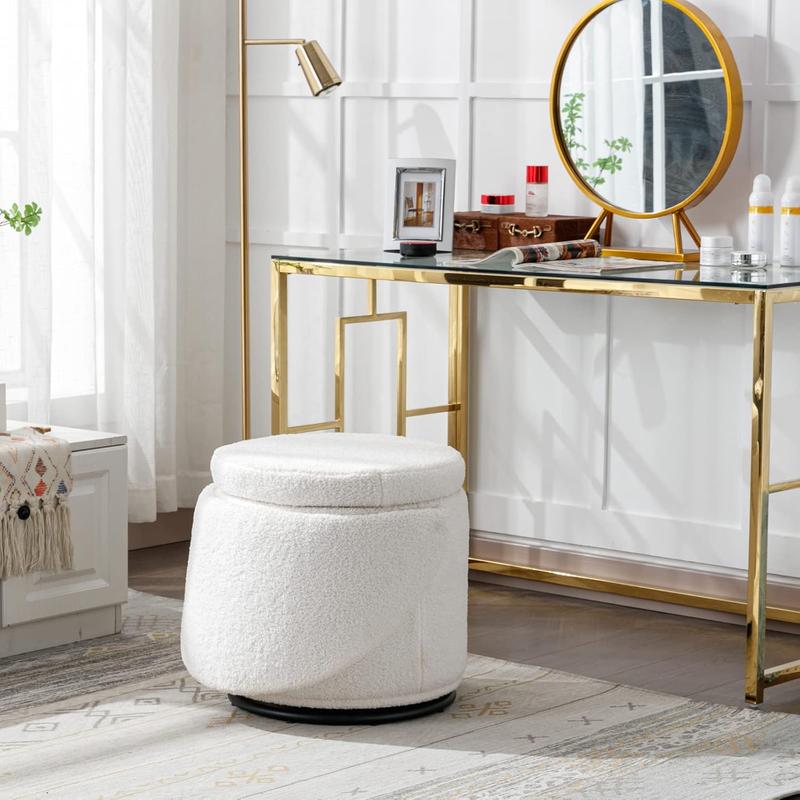 🔥 50% Off! Chairus 3-in-1 Swivel Vanity Stool – Chic Seating with Hidden Storage & Smooth 360° Rotation 🪑