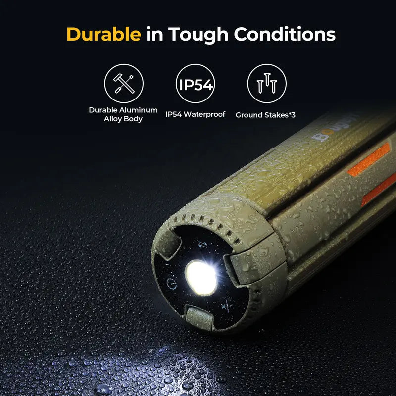 BougeRV 15600mAh Rechargeable Camping Light – Portable Outdoor Lantern with Stretchable Tripod for Camping, Hiking & Emergencies