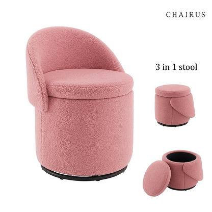 🔥 50% Off! Chairus 3-in-1 Swivel Vanity Stool – Chic Seating with Hidden Storage & Smooth 360° Rotation 🪑