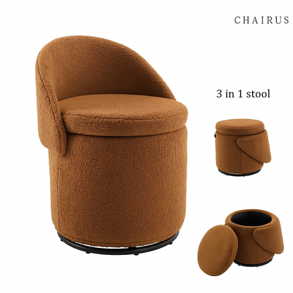 🔥 50% Off! Chairus 3-in-1 Swivel Vanity Stool – Chic Seating with Hidden Storage & Smooth 360° Rotation 🪑